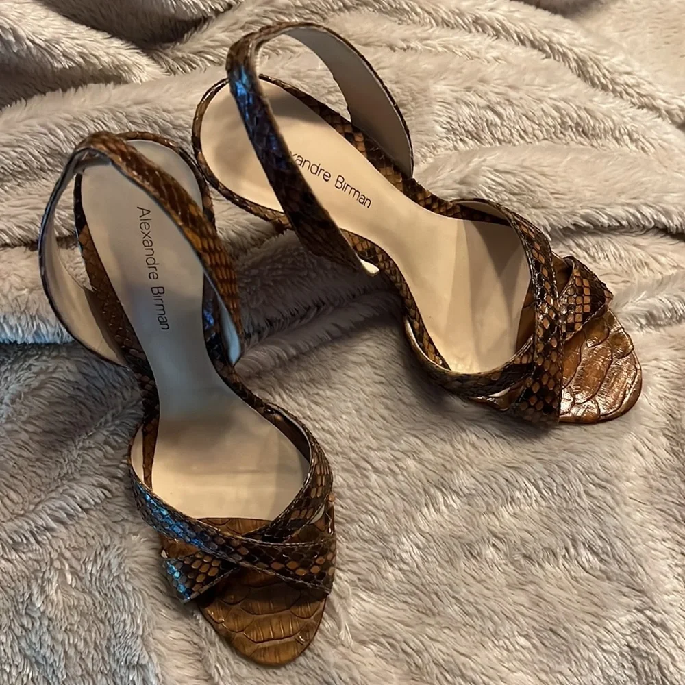 ALEXANDRE BIRMAN Whiskey Brown Heels - Picture 10 of 12